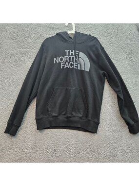 The North Face Black Hooded Sweatshirt Mens M Cotton Blend